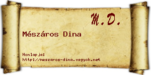 Mészáros Dina névjegykártya